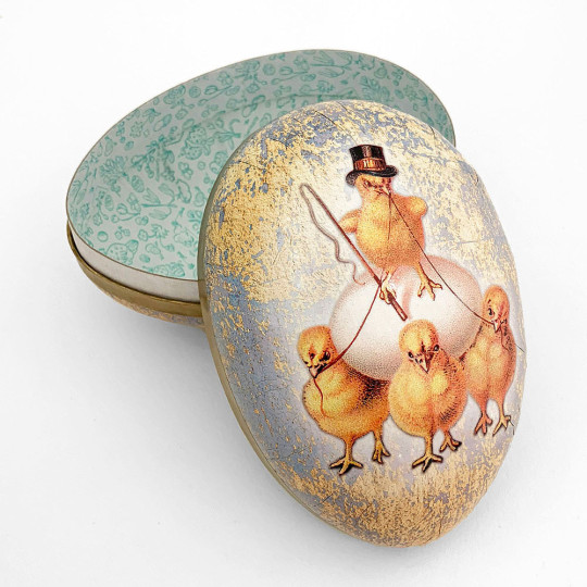6" Chick's Egg Haul Paper Mache Easter Egg Container ~ Germany